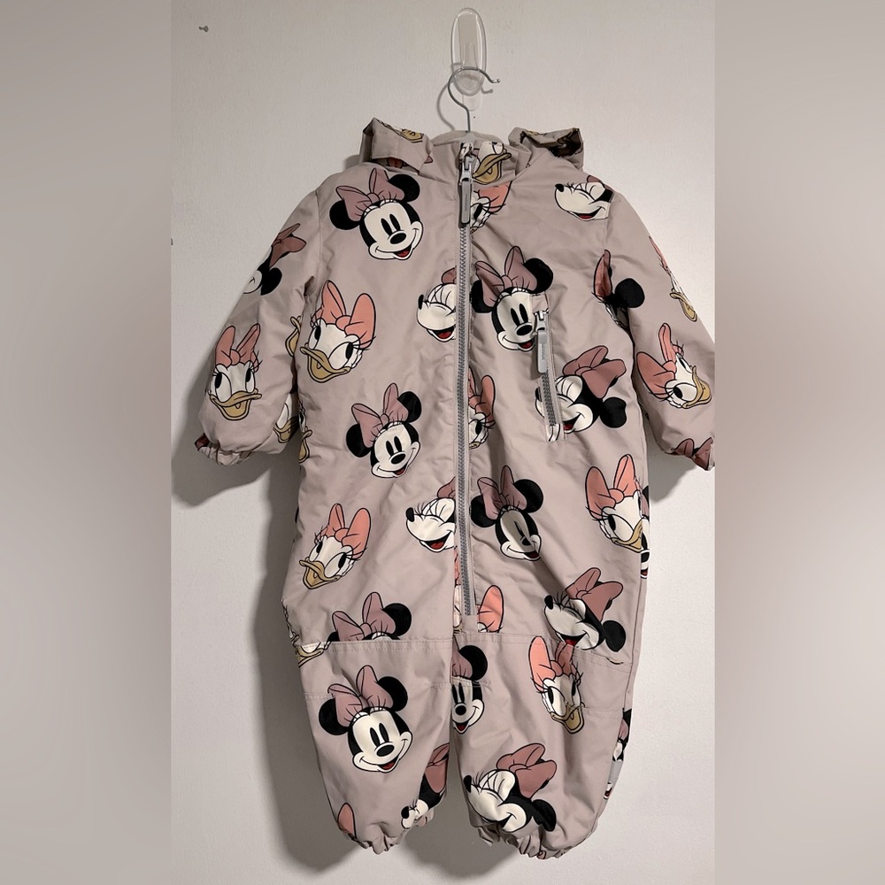 Minnie Mouse Water Repellent Snowsuit|Swimsuit:12months| Light Taupe - Picture 2 of 11